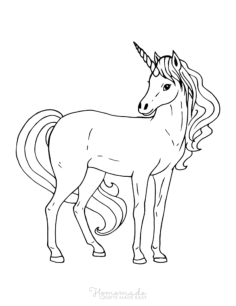 Adult Unicorn Flowing Mane Unicorn Coloring Pages Pdf, Free Vectors File